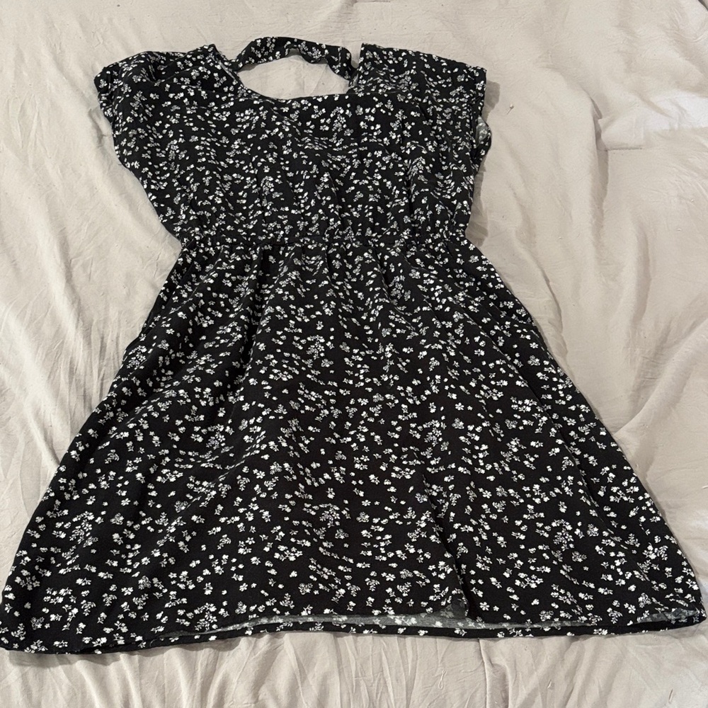 Juniors Black Floral Mini Dress